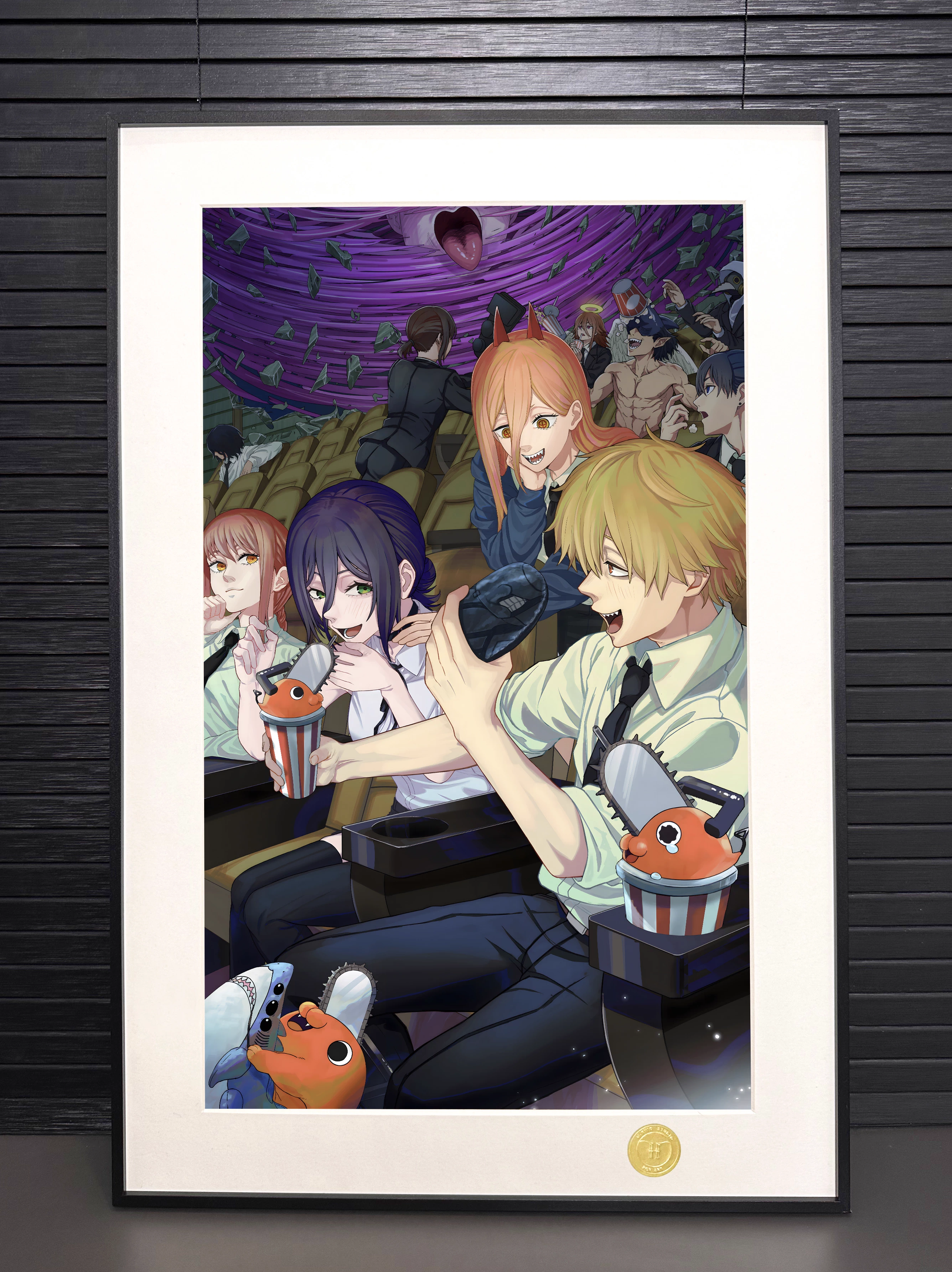 【Pre-sale】Decorative Painting of Cinema Party Denji, Power, Reze and Makima-H2 Studio