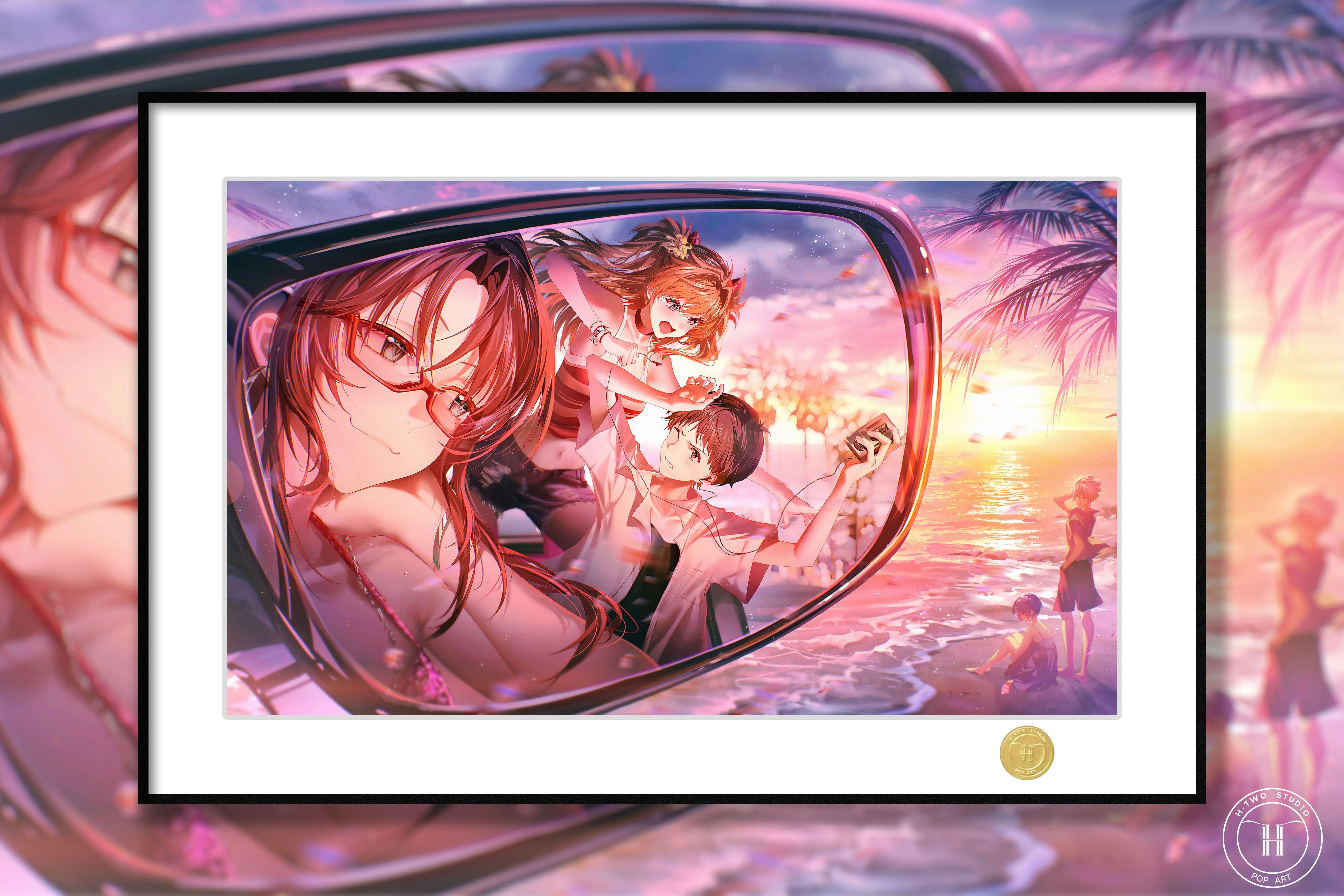 【Pre-sale】Decorative Painting of Asuka, Ayanami Rei, Ikari Shinji Makinami and Nagisa Kaworu-H2 Studio