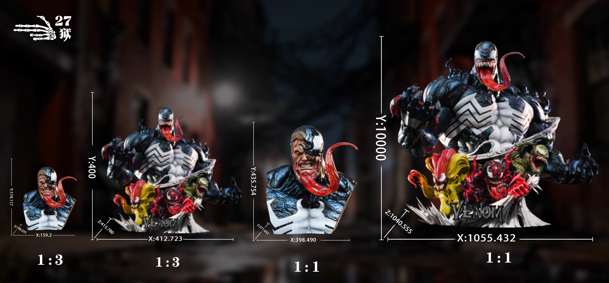 【Pre-sale】1/3 and 1/1 Scale The Bust of Venom-27abyss Studio