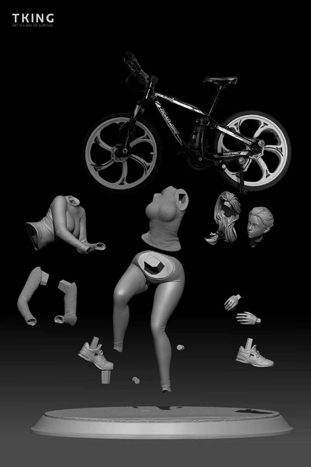 【Pre-sale】1/8 Scale Bicycle Riding Girl-TKing Toys Studio