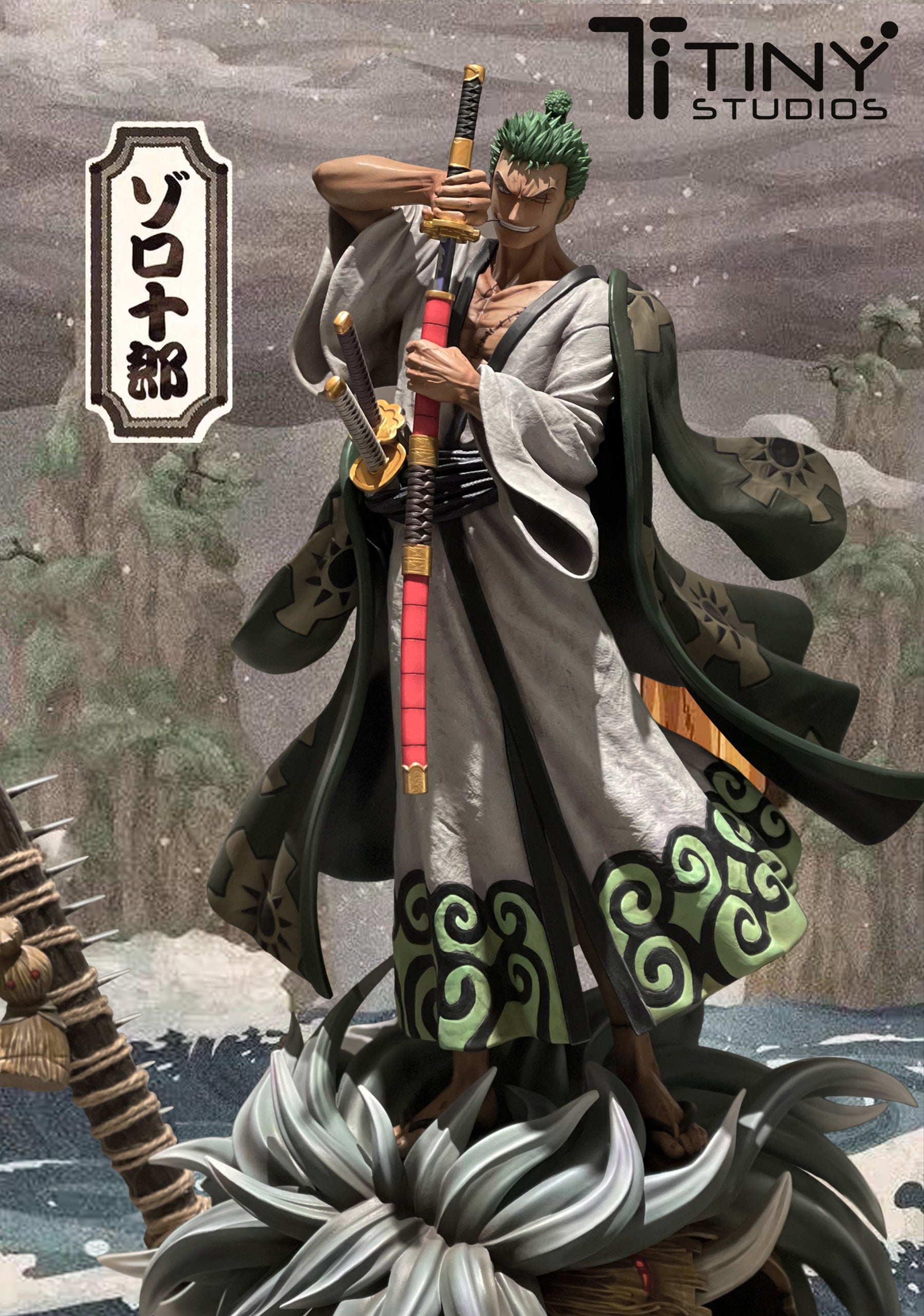 【In stock】 1/4 Scale Wano Country Roronoa Zoro Defeat Hawkins's Straw Man-One piece-TINY Studio