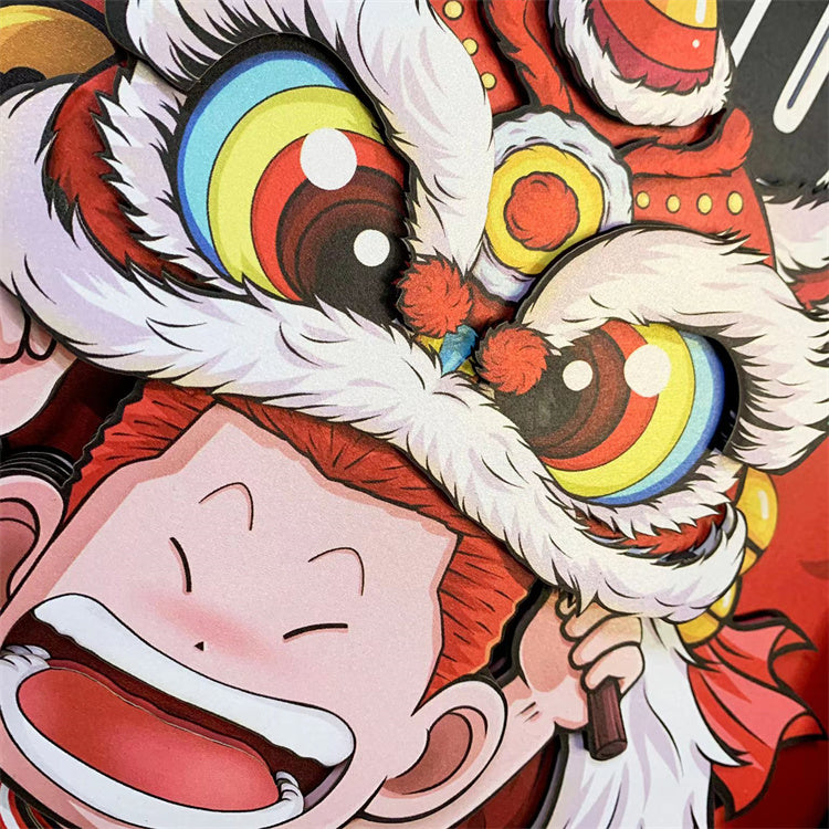 【Pre-sale】3D Decorative Paint of Lion Dance Hanamichi Sakuragi-SLAM DUNK Decorative Painting-momo Studio