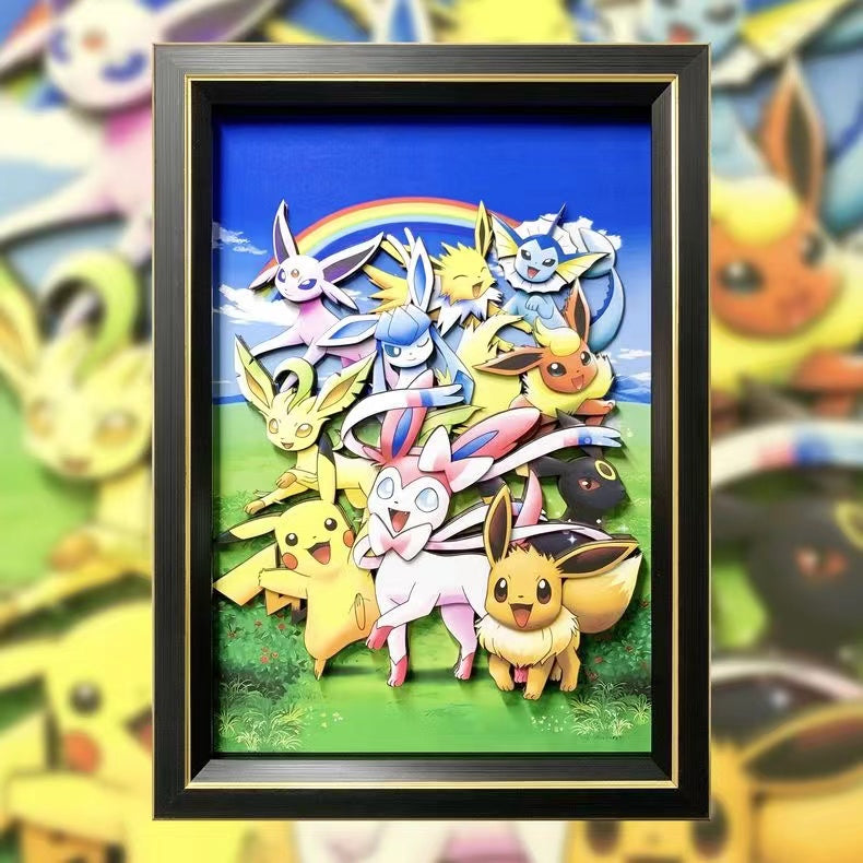 【In stock】Decorative Painting of Pikachu & Eevee-Pokemon-momo Studio