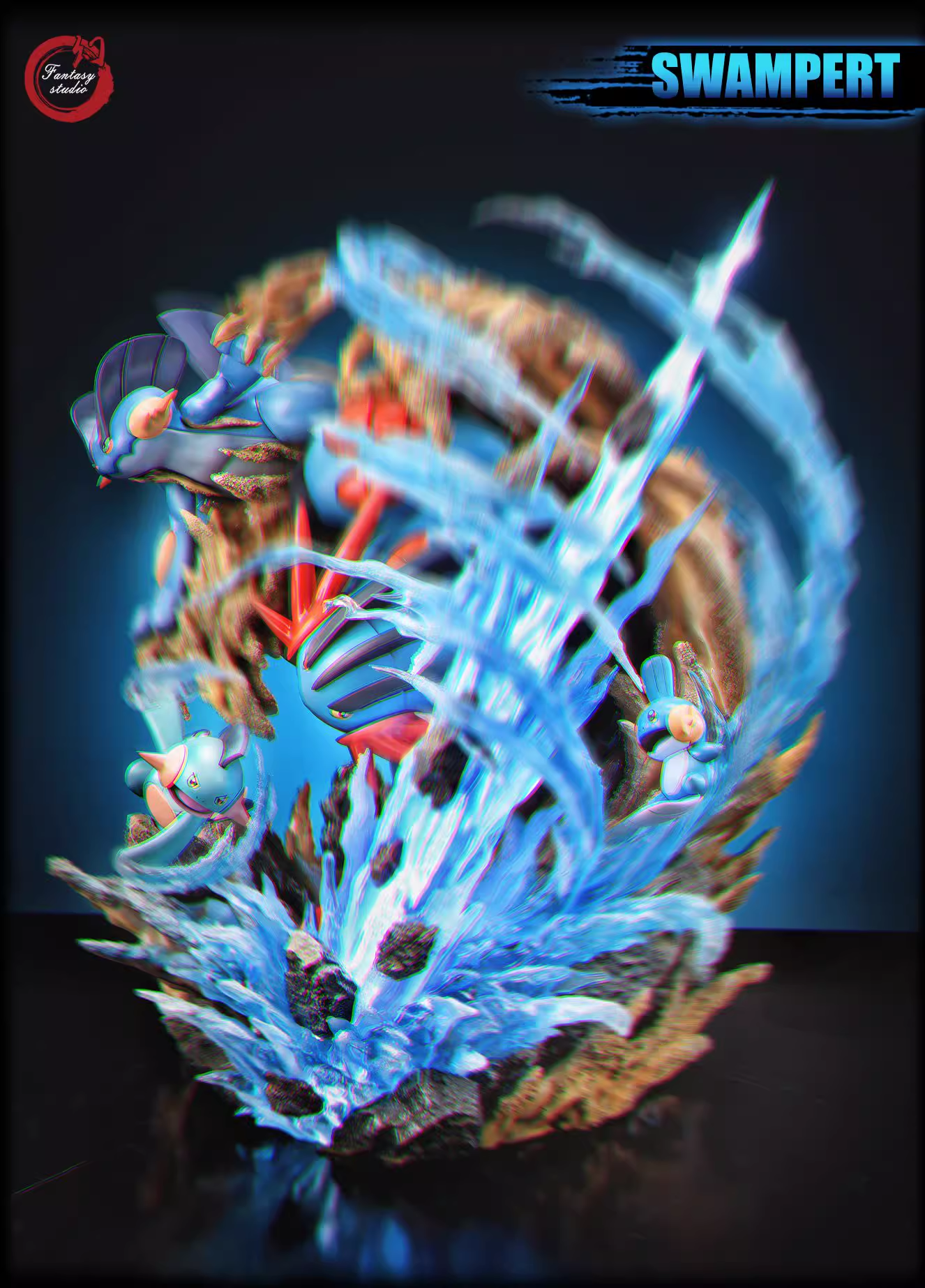 【Last one】GX Evolution Series Swampert Family with LED-Pokemon-Fantasy Studio