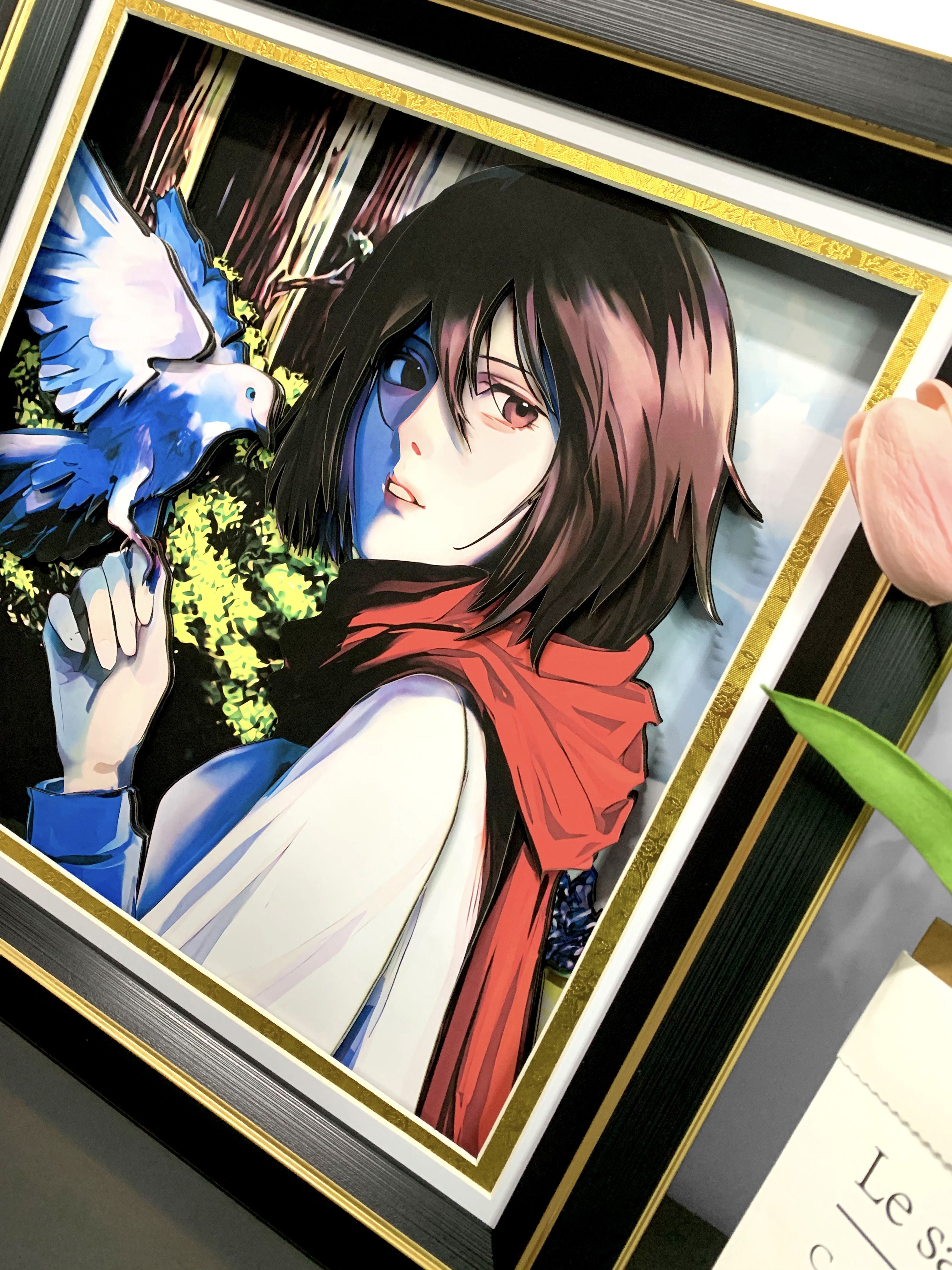 【In stock】3D Decorative Paint of Mikasa Ackerman-Attack On Titan Decorative Painting-momo Studio