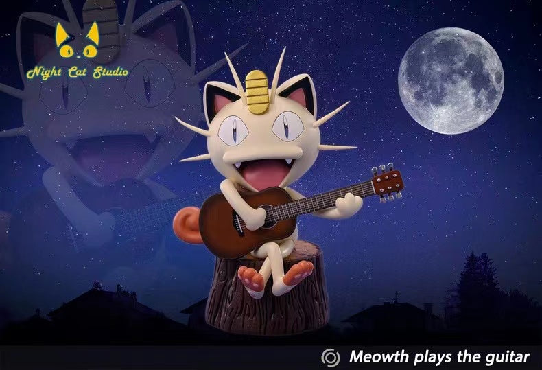 【Pre-sale】Meowth Plays the Guitar-Pokemon-Night Cat Studio