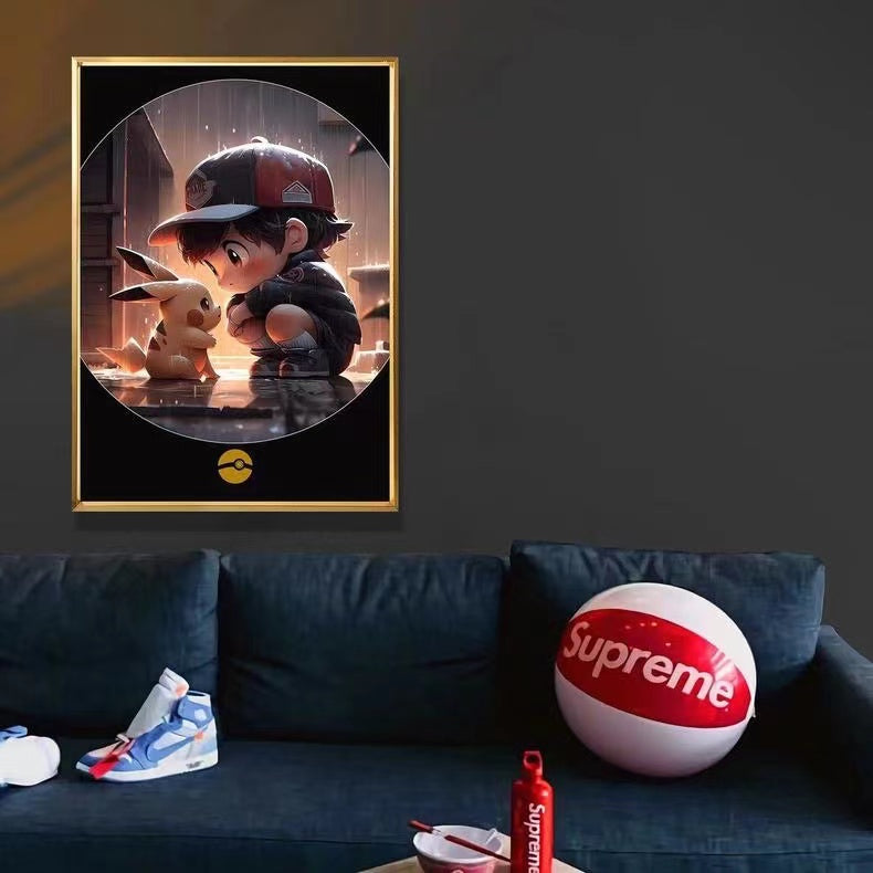 【In stock】Decorative Painting of Pikachu & Ash-Pokemon-Billion Birds Studio