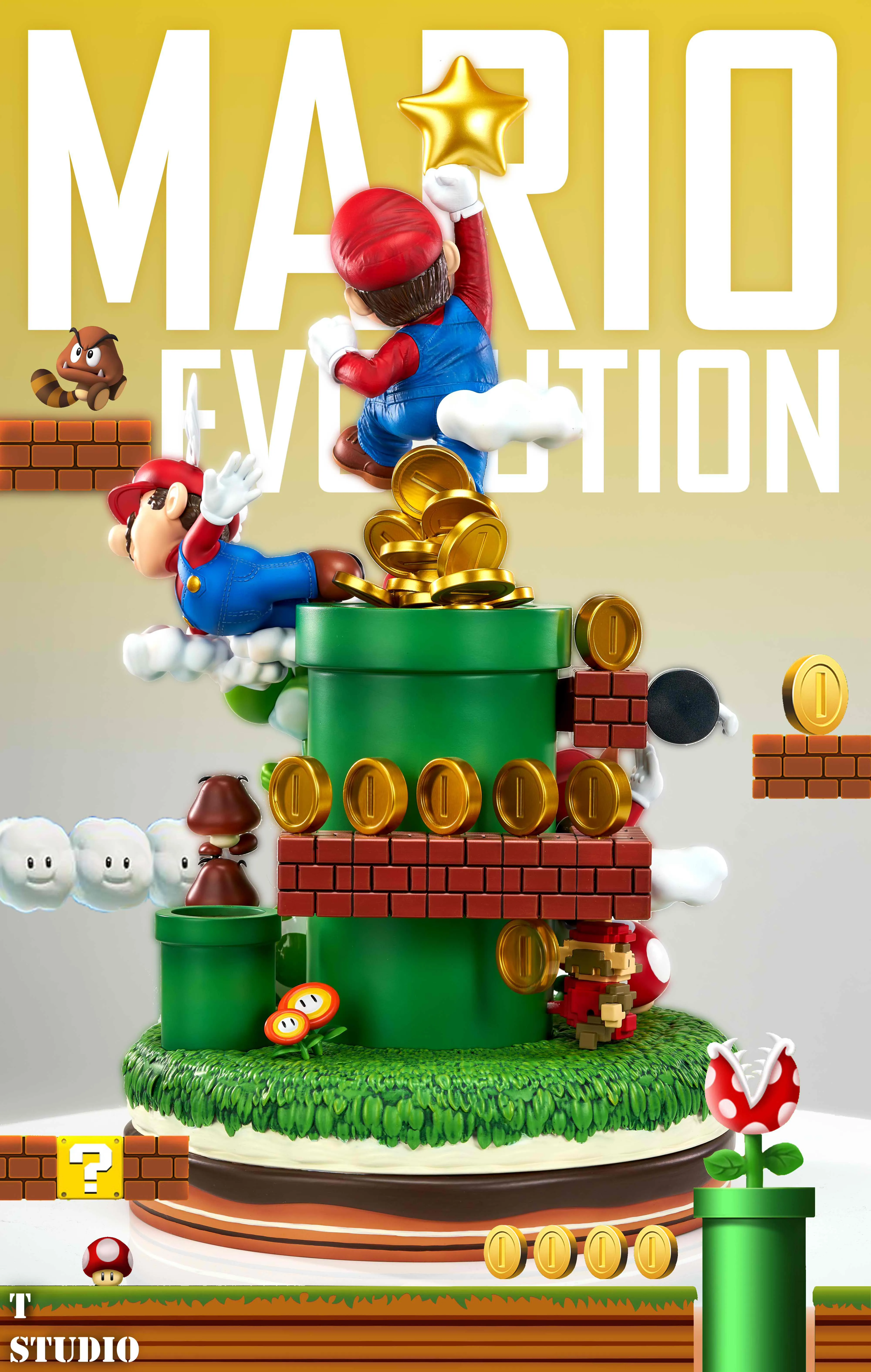 【In stock】Mario Evolution-Super Mario Bros.-T Studio