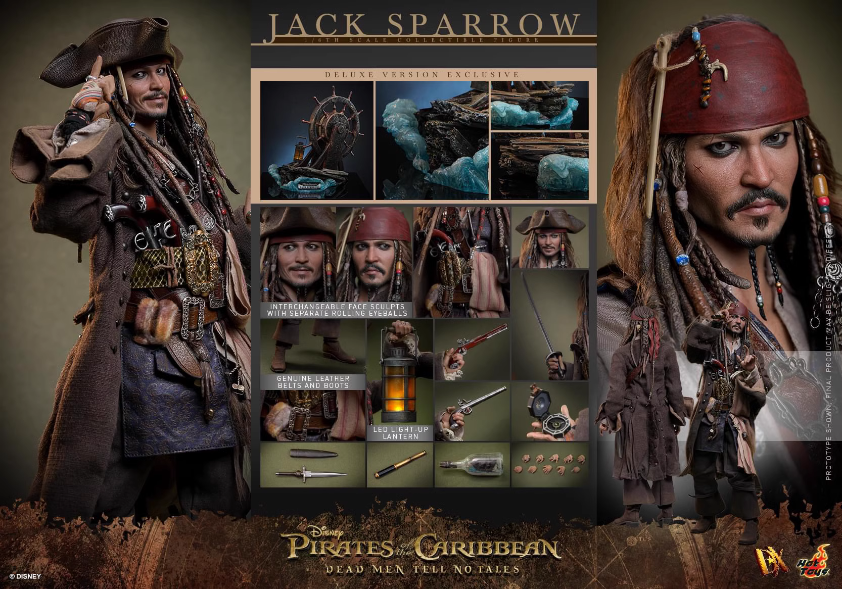 【Sold out】1/6 Scale DX38 Jack Sparrow-Pirates of the Caribbean-HotToys Studio