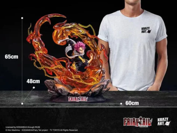 【Pre-sale】1/4 Scale Natsu Dragneel with Crimson Lotus: Exploding Lightning Blade-Fairy Tail-Krazy Art Studio