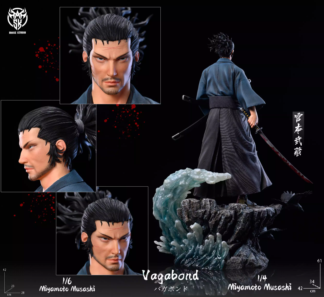 【Few left】1/4 & 1/6 Scale Miyamoto Musashi-Vagabond-Mask studio