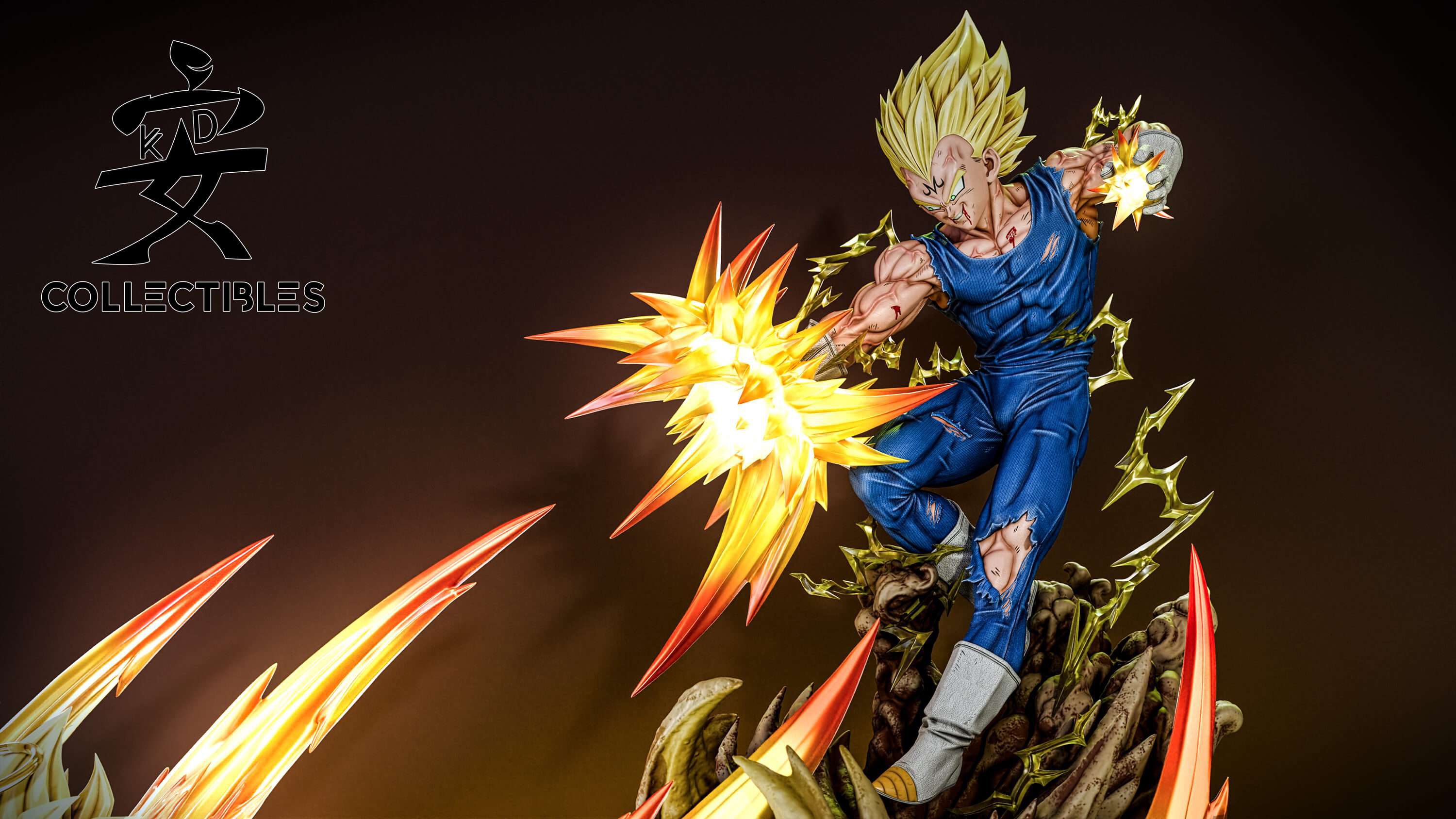 【Last one】1/4 Scale Super Saiyan 2 Son Goku VS Super Saiyan 2 Vegeta with LED-KD Studio
