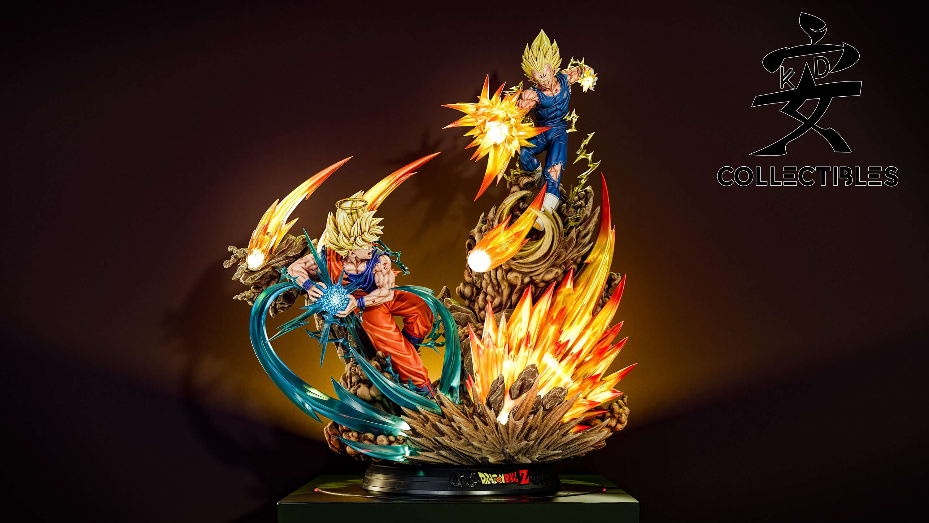 【Last one】1/4 Scale Super Saiyan 2 Son Goku VS Super Saiyan 2 Vegeta with LED-KD Studio