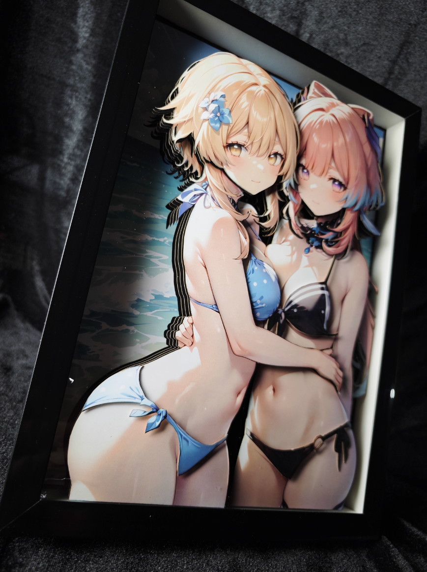 【In stock】D9-001 Decorative Painting of Lumine & Sangonomiya Kokomi-Genshin Impact-Dorobou Neko Studio