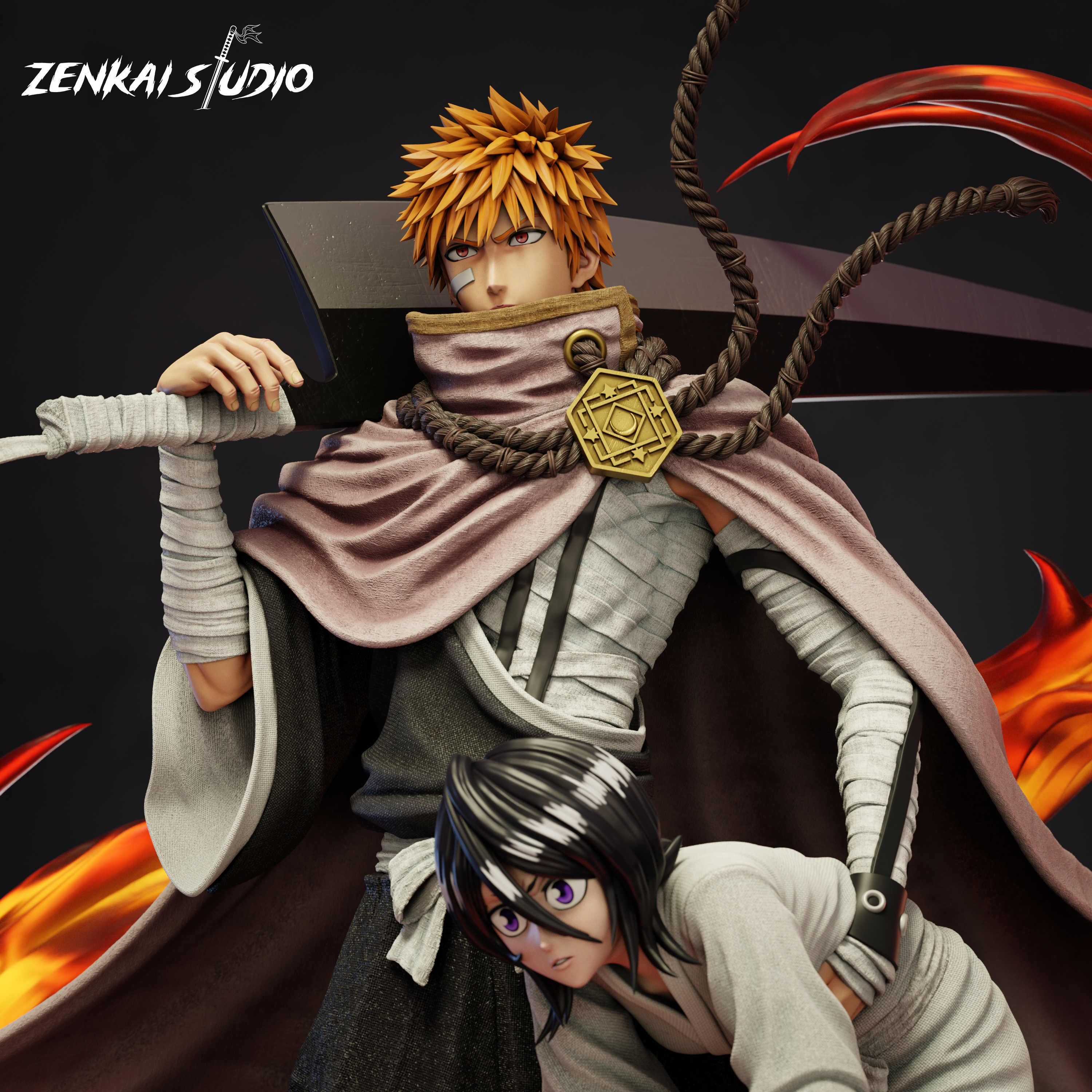 【Sold out】1/6 Scale Ichigo & Rukia-Zenkai Studio