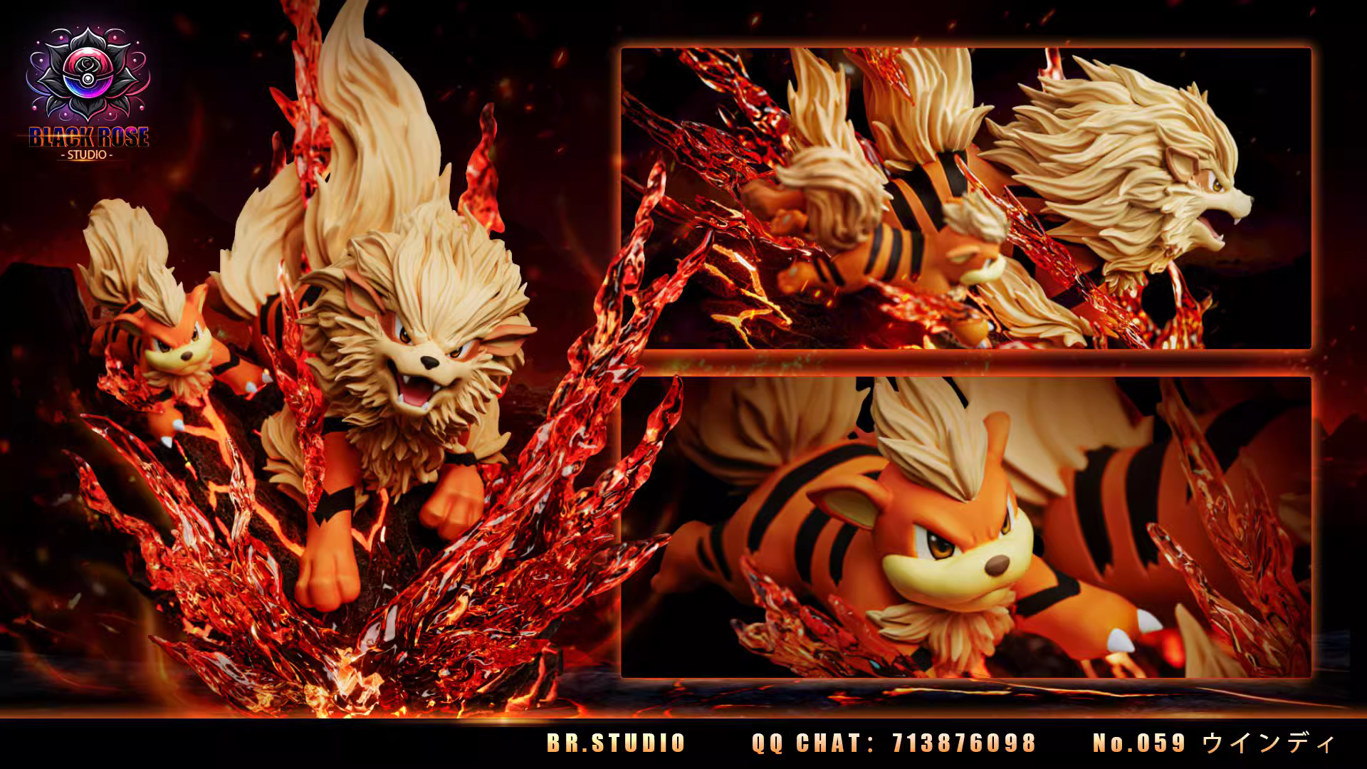 【Pre-sale】Arcanine-Pokemon-Black Rose Studio