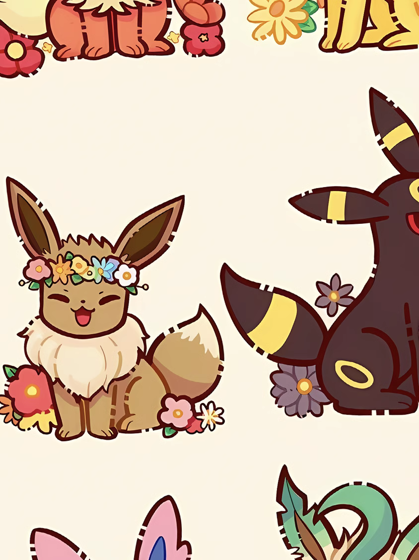 【Pre-sale】Decorative Painting of Eevee Family Portrait-Pokemon-XingKong Studio