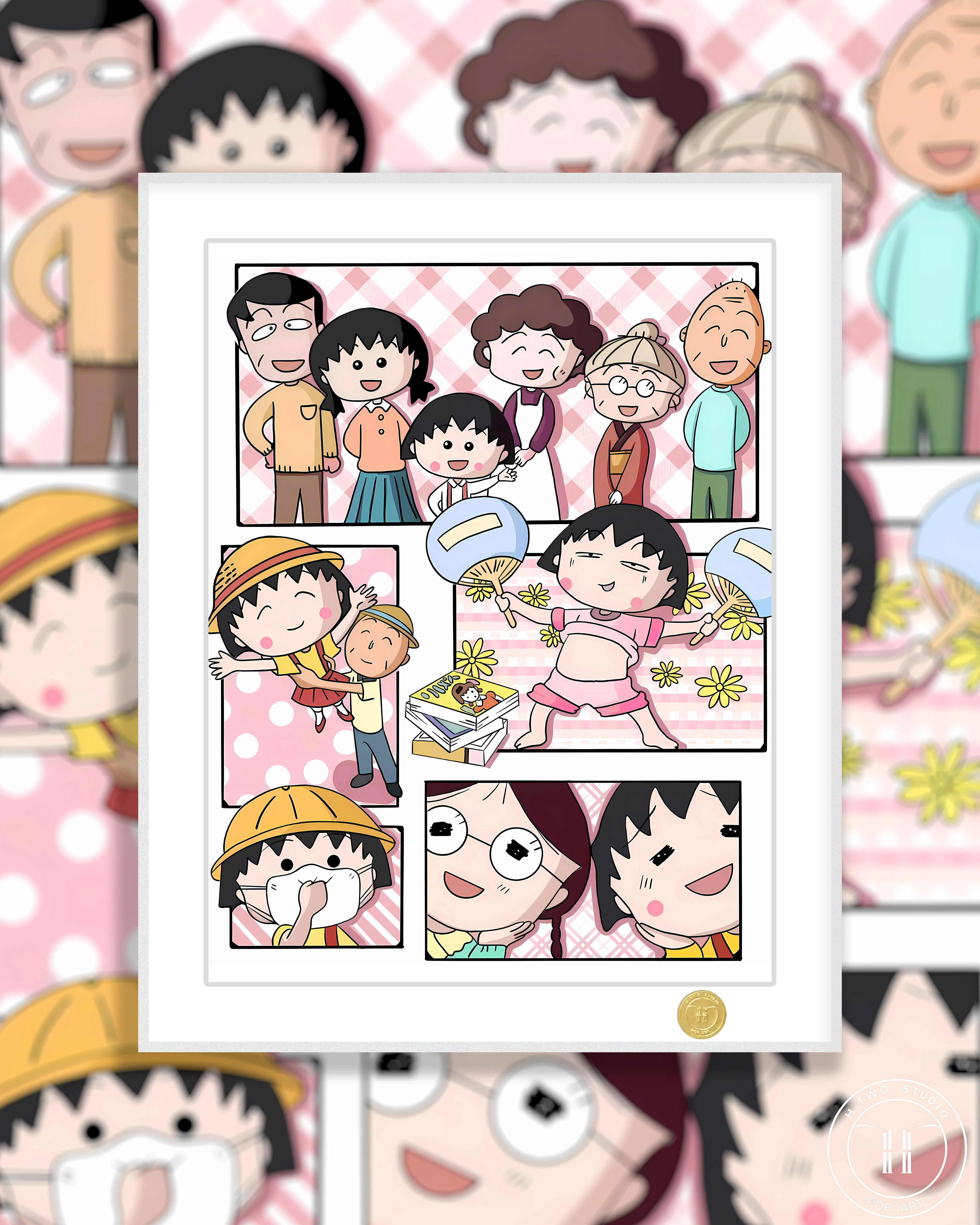 【Pre-sale】Decorative Painting of Whole Family-Chibi Maruko-chan-H2 Studio