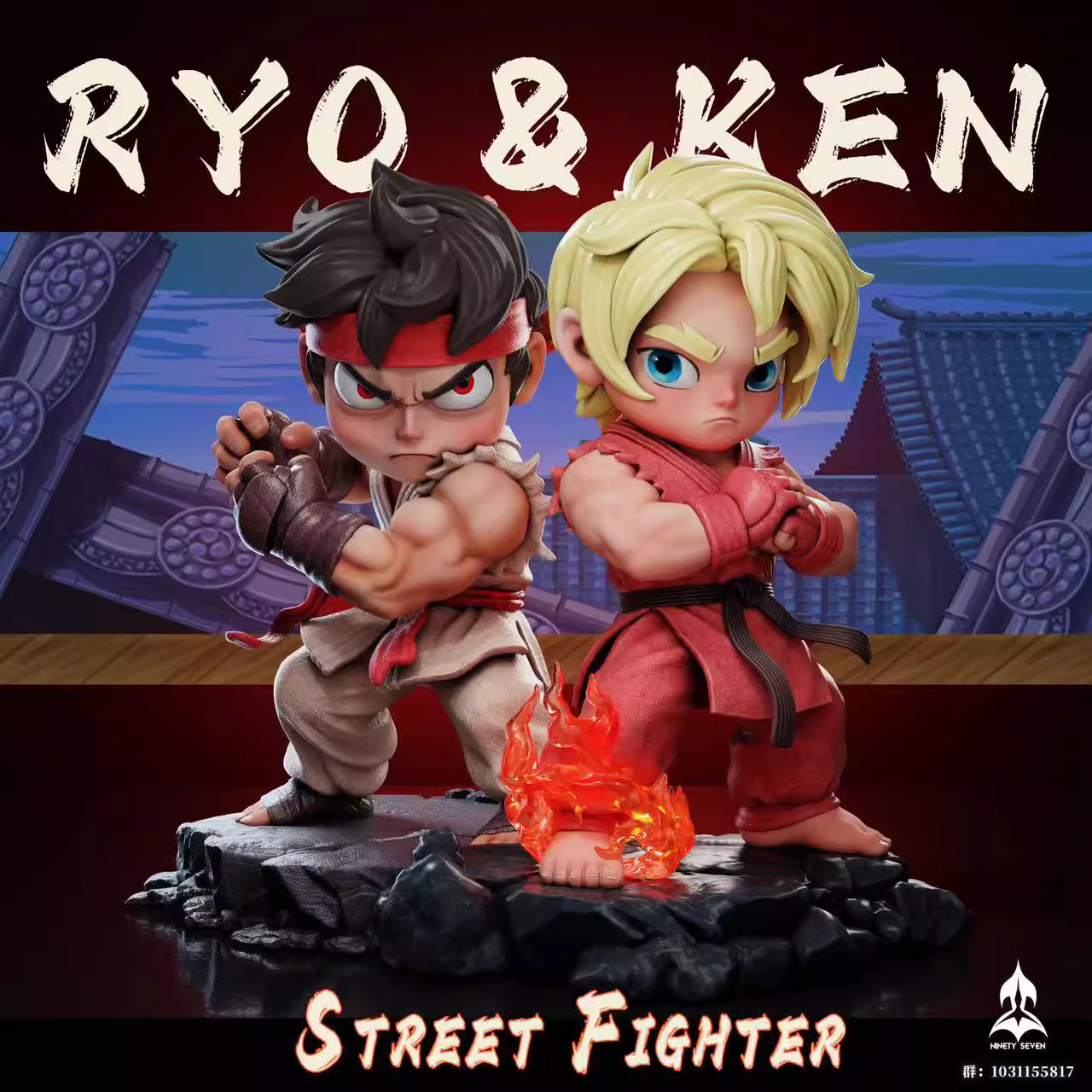 【Pre-sale】Q Version Ryu & Ken-Street Fighter-NINETY SEVEN Studio