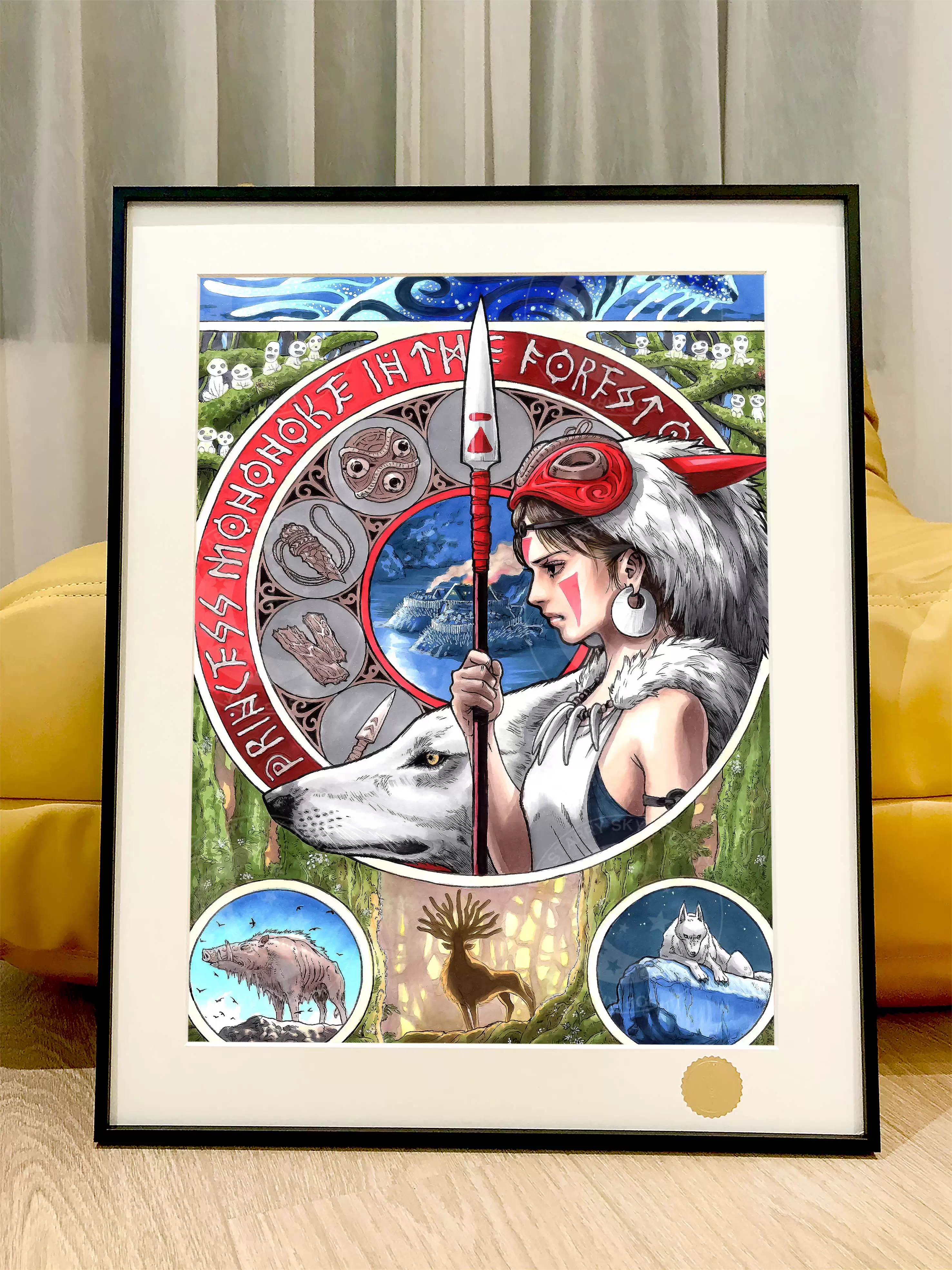 【Pre-sale】Decorative Painting of Princess Mononoke-Studio Ghibli-XingKong Studio