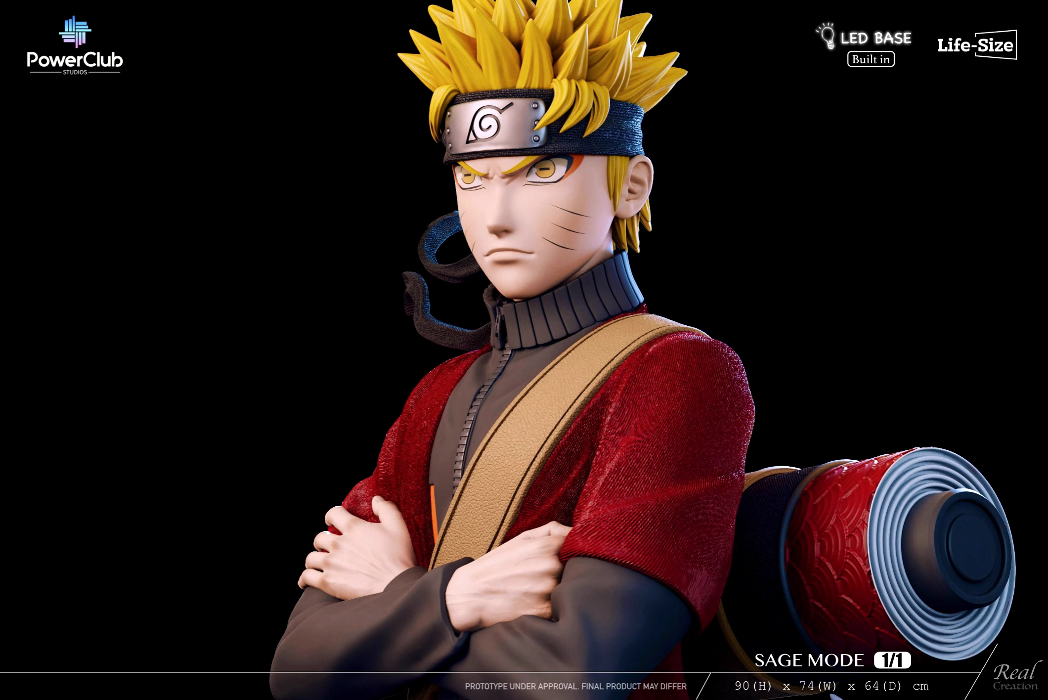 【Pre-sale】1/1 Scale Bust of Naruto Sage Mode with LED-PowerClub and RCS Studios
