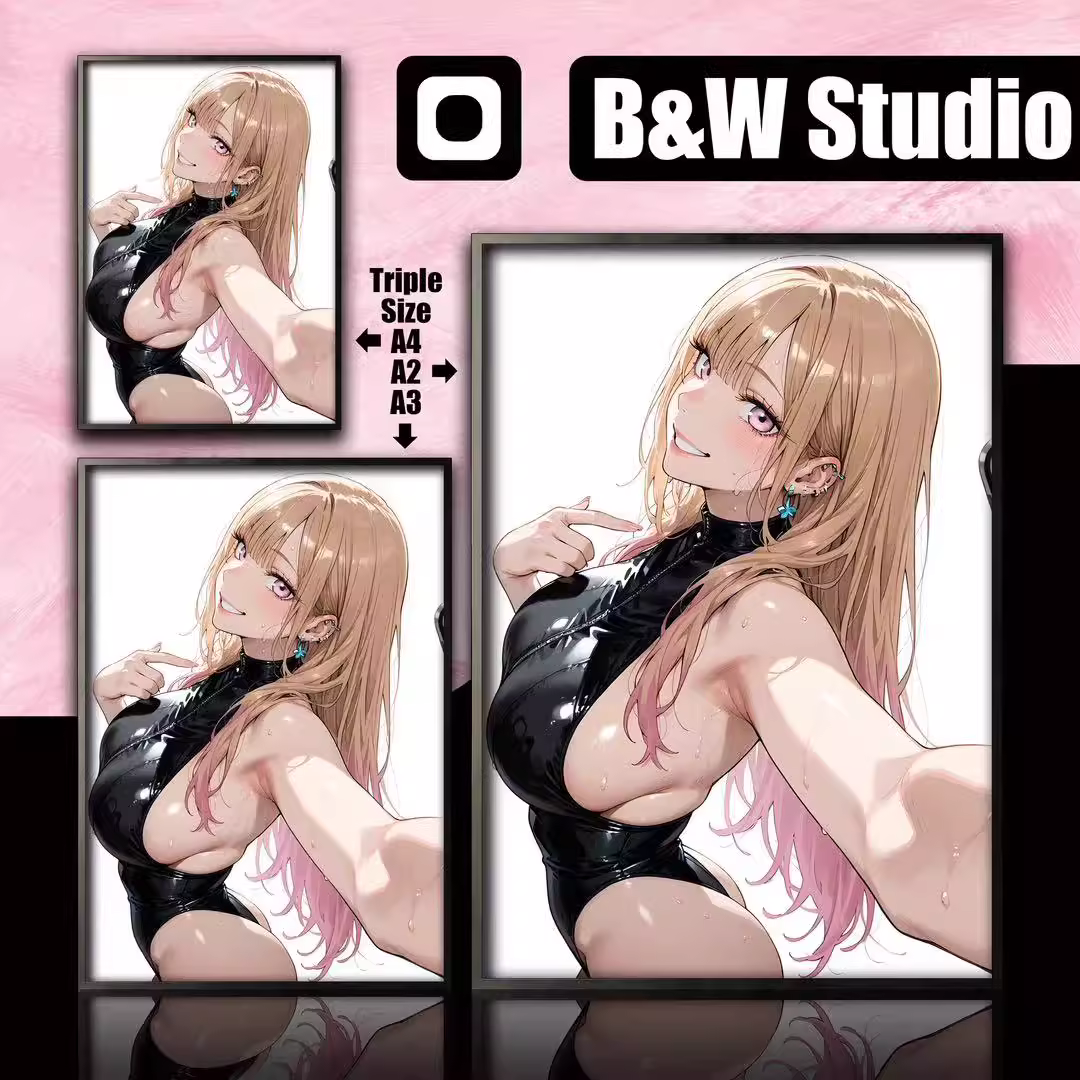 【Pre-sale】Decorative Painting of Kitagawa Marin-My Dress-Up Darling-Black and White Studio