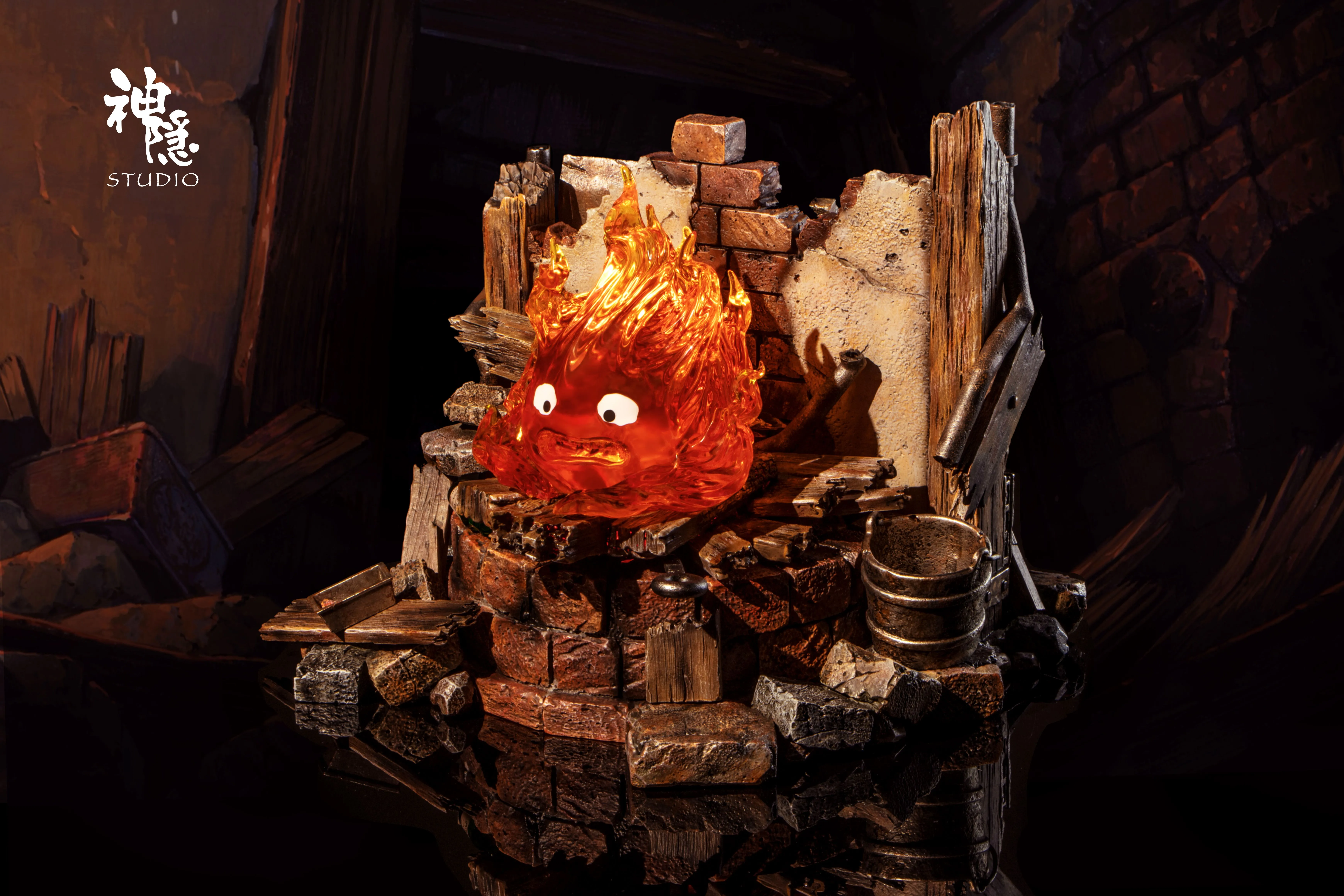 【Pre-sale】Calcifer Rebirth after the collapse with LED-Studio Ghibli-ShenYin Studio