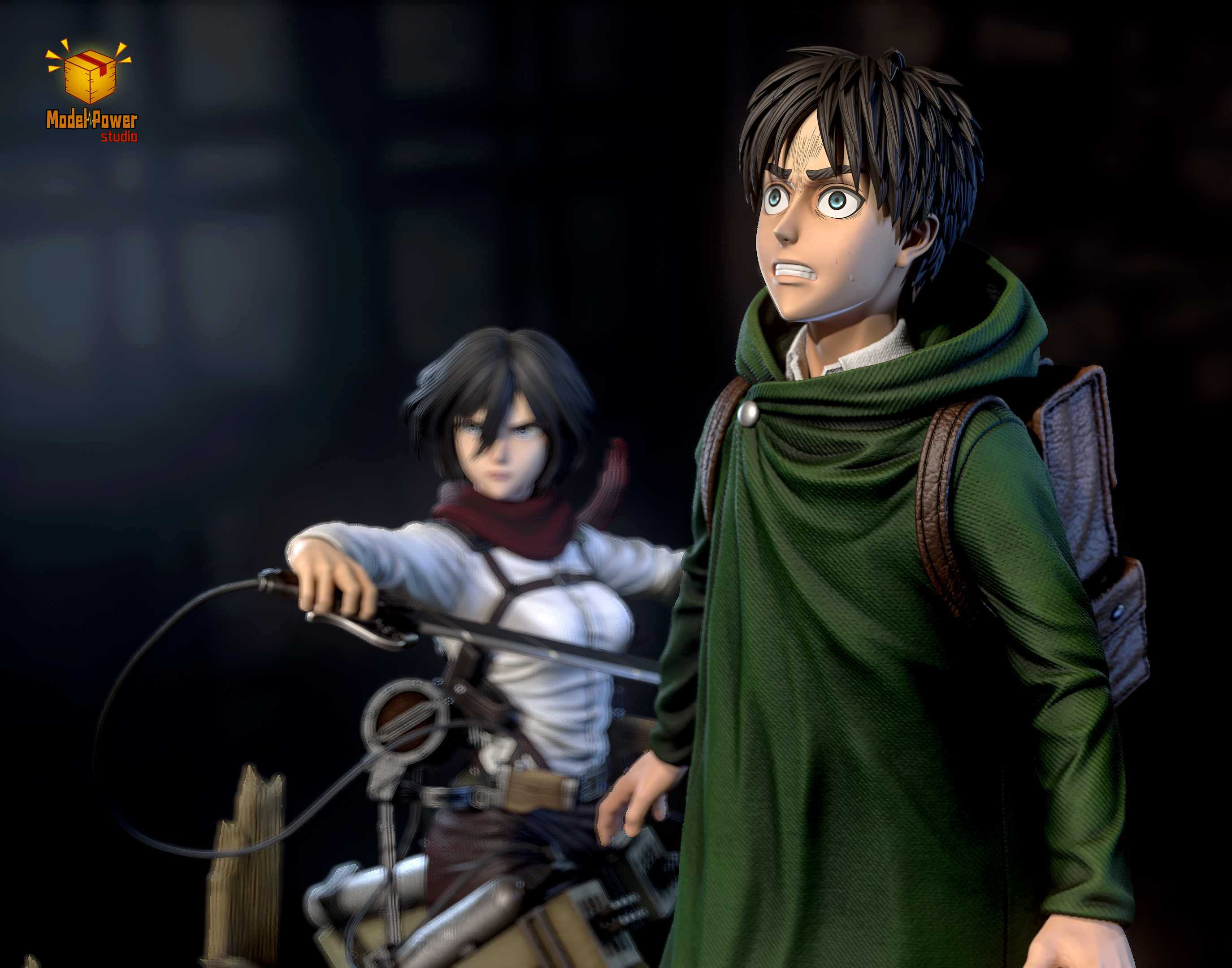 【Pre-sale】Basement Group Eren, Armin and Mikasa-Attack on Titan-Model Power Studio