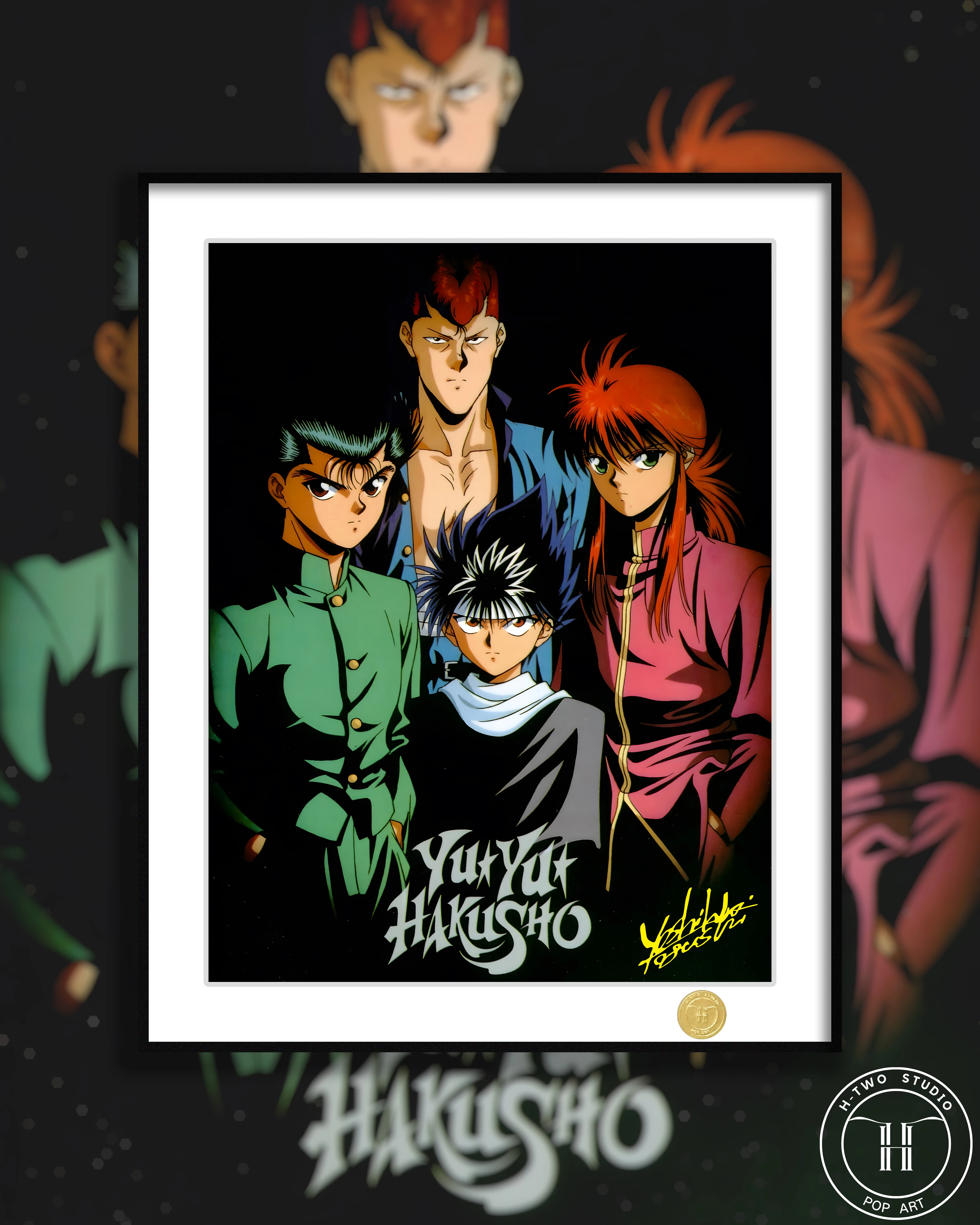 【Pre-sale】Decorative Painting of Yuusuke Urameshi, Kurama, Hiei and Kuwabara Kazuma-YuYu Hakusho-H2 Studio
