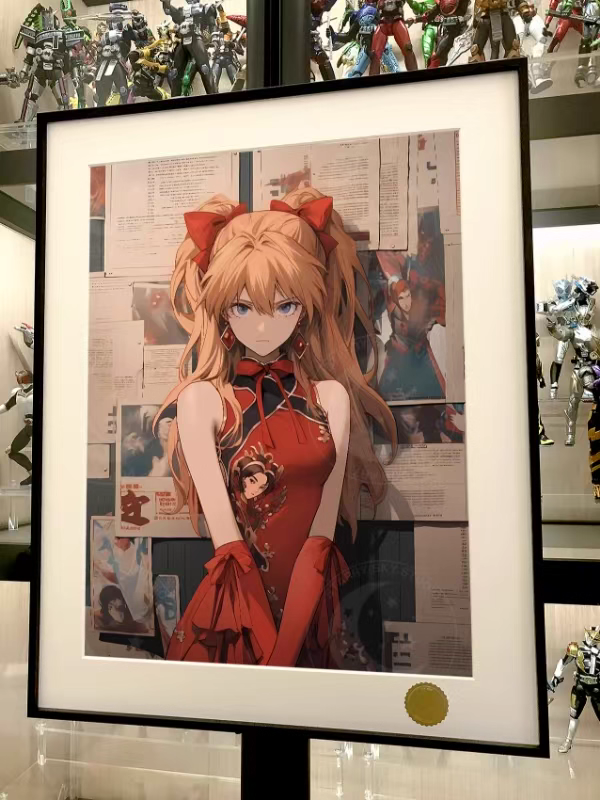 【Pre-sale】Decorative Painting of Long-haired Cheongsam Asuka Langley Soryu-EVA-XingKong Studio
