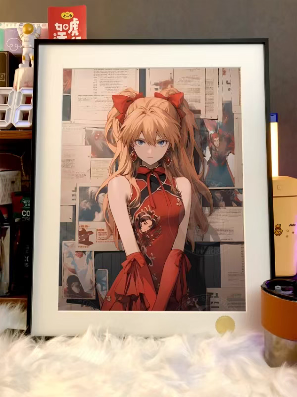 【Pre-sale】Decorative Painting of Long-haired Cheongsam Asuka Langley Soryu-EVA-XingKong Studio