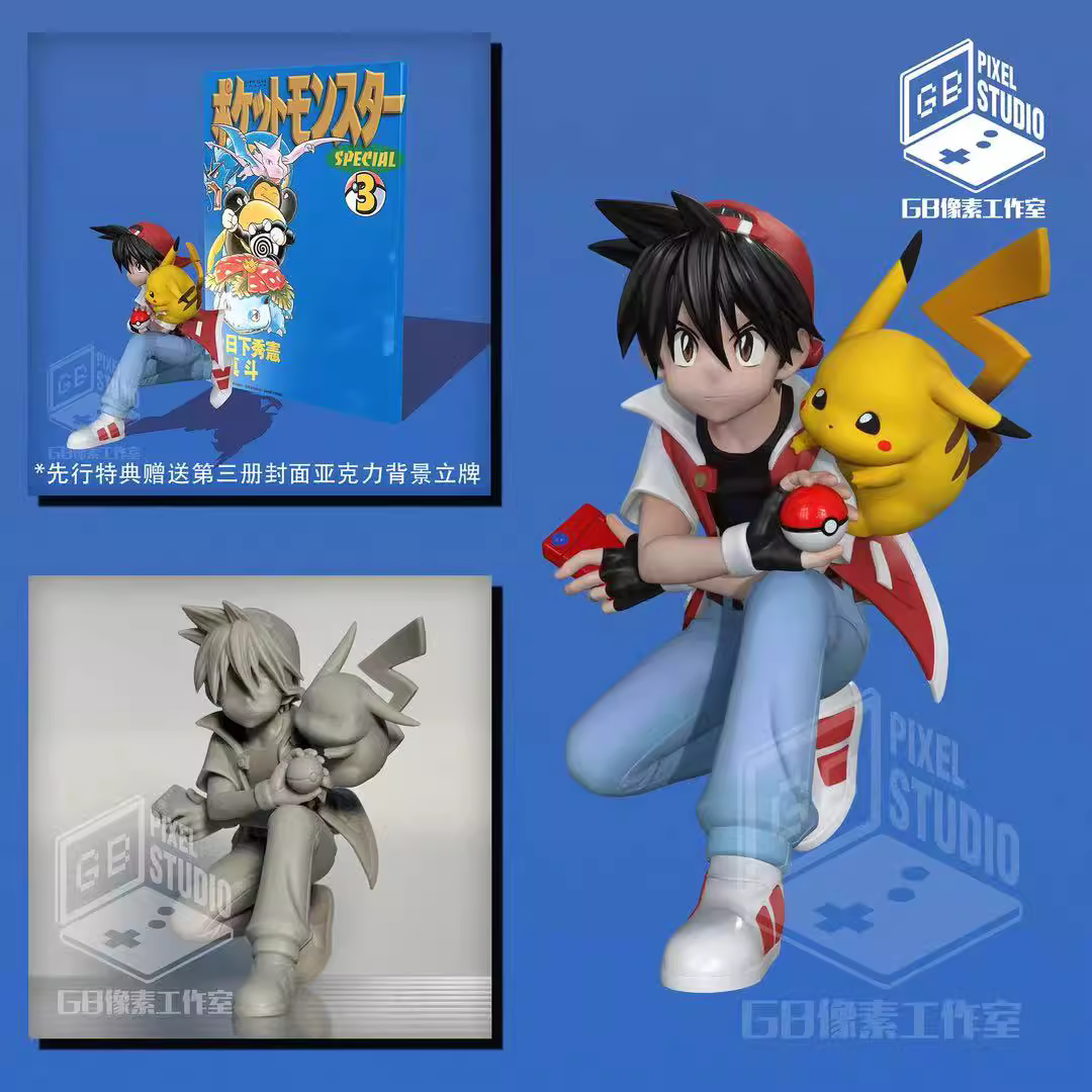 【Pre-sale】1/20 Scale Red and Pikachu-GB PIXEL Studio